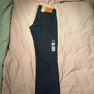 Levis 511 Slim Stretch Dark Navy Pintriped Jeans - 33x30 - Brand New With Tags